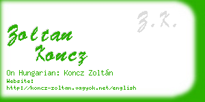 zoltan koncz business card